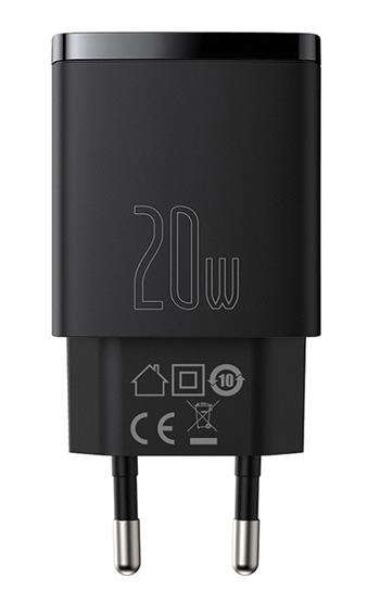 Baseus CCXJ-B01 Compact Quick Nabíječka USB/USB-C 20W Black