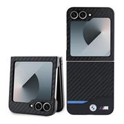 BMW M PU Carbon Blue Line Zadní Kryt pro Samsung Galaxy Z Flip 6 Black