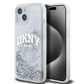 DKNY Liquid Glitter Arch Logo Zadní Kryt pro iPhone 14 Transparent