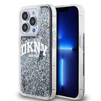 DKNY Liquid Glitter Arch Logo Zadní Kryt pro iPhone 15 Pro Black