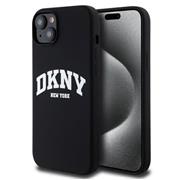 DKNY Liquid Silicone Arch Logo MagSafe Zadní Kryt pro iPhone 15 Plus Black
