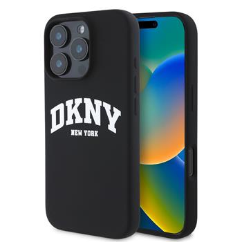 DKNY Liquid Silicone Arch Logo MagSafe Zadní Kryt pro iPhone 16 Pro Max Black