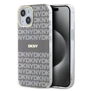 DKNY PC/TPU Repeat Pattern Tonal Stripe Magsafe Zadní Kryt pro iPhone 13 Beige