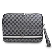 DKNY PU Leather Checkered Pattern and Stripe Obal na Notebook 13/14" Black