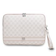 DKNY PU Leather Checkered Pattern and Stripe Obal na Notebook 13/14" Pink