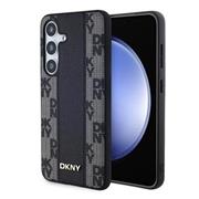 DKNY PU Leather Checkered Pattern Magsafe Zadní Kryt pro Samsung Galaxy S24 Black