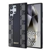 DKNY PU Leather Checkered Pattern Magsafe Zadní Kryt pro Samsung Galaxy S24 Ultra Black