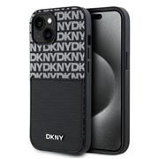 DKNY PU Leather Repeat Pattern Card Pocket Zadní Kryt pro iPhone 14 Black