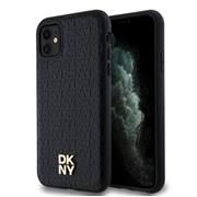 DKNY PU Leather Repeat Pattern Stack Logo Magsafe Zadní Kryt pro iPhone 11 Black