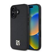 DKNY PU Leather Repeat Pattern Stack Logo MagSafe Zadní Kryt pro iPhone 16 Black