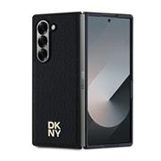 DKNY PU Leather Repeat Pattern Stack Logo MagSafe Zadní Kryt pro Samsung Galaxy Z Fold 6 Black