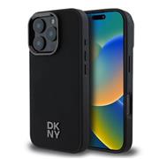 DKNY PU Leather Stack Logo Magsafe Zadní Kryt pro iPhone 16 Pro Black