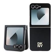 DKNY PU Leather Stack Logo Zadní Kryt pro Samsung Galaxy Z Flip 6 Black