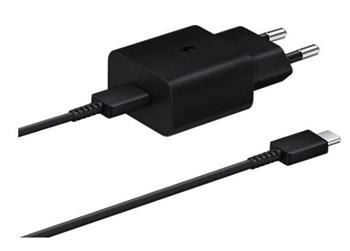 EP-T1510XBE Samsung USB-C 15W Cestovní nabíječka + USB-C Datový Kabel Black