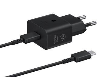 EP-T2510XBE Samsung USB-C 25W Cestovní nabíječka + USB-C Datový Kabel Black