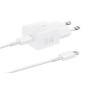 EP-T2510XWE Samsung USB-C 25W Cestovní nabíječka + USB-C Datový Kabel White