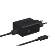 EP-T5020XBE Samsung Dual USB-C 50W Cestovní nabíječka + USB-C Datový Kabel Black