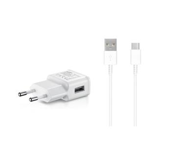 EP-TA200EWE + EP-DR140AWE Samsung 15W Cestovní nabíječka + USB-C Datový Kabel White (OOB Bulk)