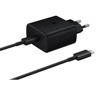 EP-TA845EBE + EP-DW767JBE Samsung 45W Cestovní nabíječka + USB-C/USB-C Datový Kabel Black (OOB Bulk)