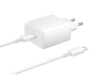 EP-TA845EWE + EP-DW767JWE Samsung 45W Cestovní nabíječka + USB-C/USB-C Datový Kabel White (OOB Bulk)