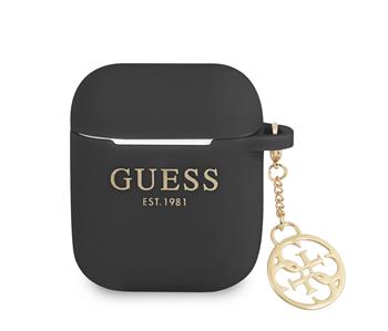 Guess 4G Charm Silikonové Pouzdro pro AirPods 1/2 Black