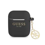 Guess 4G Charm Silikonové Pouzdro pro AirPods 1/2 Black