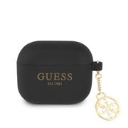 Guess 4G Charm Silikonové Pouzdro pro AirPods 3 Black