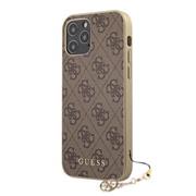 Guess 4G Charm Zadní Kryt pro iPhone 12/12 Pro 6.1 Brown