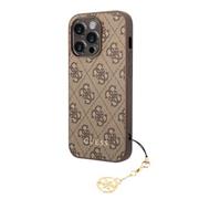 Guess 4G Charm Zadní Kryt pro iPhone 13 Pro Tone on Tone Brown