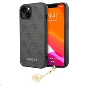 Guess 4G Charm Zadní Kryt pro iPhone 13 Tone on Tone Grey