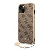 Guess 4G Charm Zadní Kryt pro iPhone 14 Brown