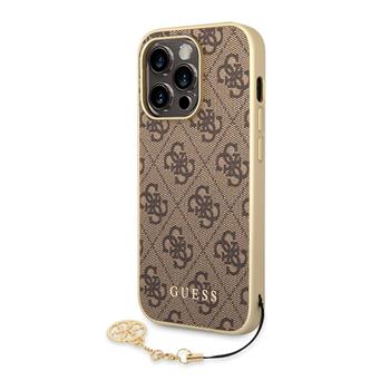 Guess 4G Charm Zadní Kryt pro iPhone 14 Pro Brown