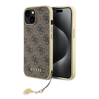 Guess 4G Charm Zadní Kryt pro iPhone 15 Brown