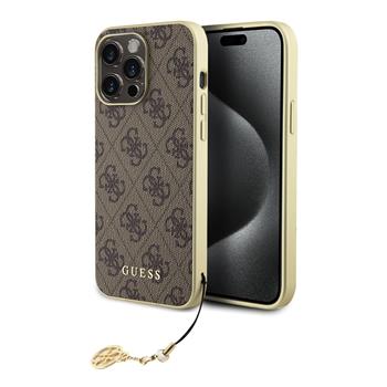 Guess 4G Charm Zadní Kryt pro iPhone 15 Pro Max Brown