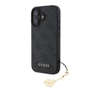 Guess 4G Charm Zadní Kryt pro iPhone 16 Plus Tone on Tone Grey