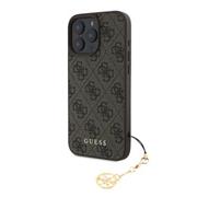 Guess 4G Charm Zadní Kryt pro iPhone 16 Pro Max Tone on Tone Brown