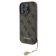 Guess 4G Charm Zadní Kryt pro iPhone 16 Pro Tone on Tone Brown