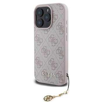 Guess 4G Charm Zadní Kryt pro iPhone 16 Pro Tone on Tone Pink