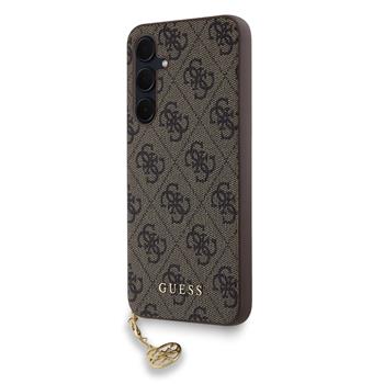 Guess 4G Charm Zadní Kryt pro Samsung Galaxy A35 5G Brown