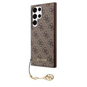 Guess 4G Charm Zadní Kryt pro Samsung Galaxy S23 Ultra Brown