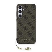 Guess 4G Charm Zadní Kryt pro Samsung Galaxy S24 FE Brown