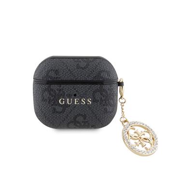 Guess 4G Script PC/PU Charm Pouzdro pro AirPods 3 Black