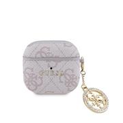 Guess 4G Script PC/PU Charm Pouzdro pro AirPods 4 Pink