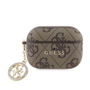 Guess 4G Script PC/PU Charm Pouzdro pro AirPods Pro 2 Brown