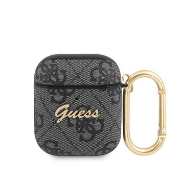 Guess 4G Script PC/PU Pouzdro pro AirPods 1/2 Black