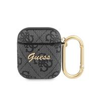 Guess 4G Script PC/PU Pouzdro pro AirPods 1/2 Black