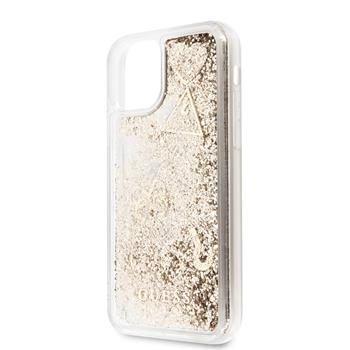 Guess Glitter Hearts Zadní Kryt pro iPhone 11 Gold