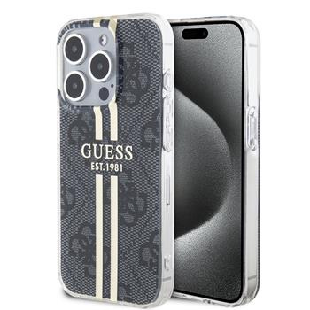 Guess IML 4G Gold Stripe Zadní Kryt pro iPhone 15 Pro Black