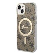 Guess IML 4G MagSafe Zadní Kryt pro iPhone 14 Brown