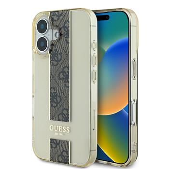 Guess IML Middle 4G Stripe Zadní Kryt pro iPhone 16 Brown